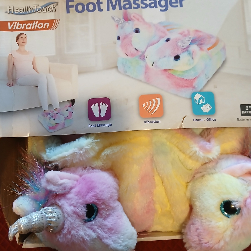 Vibrating Unicorn Foot Massager - Pastel Rainbow
